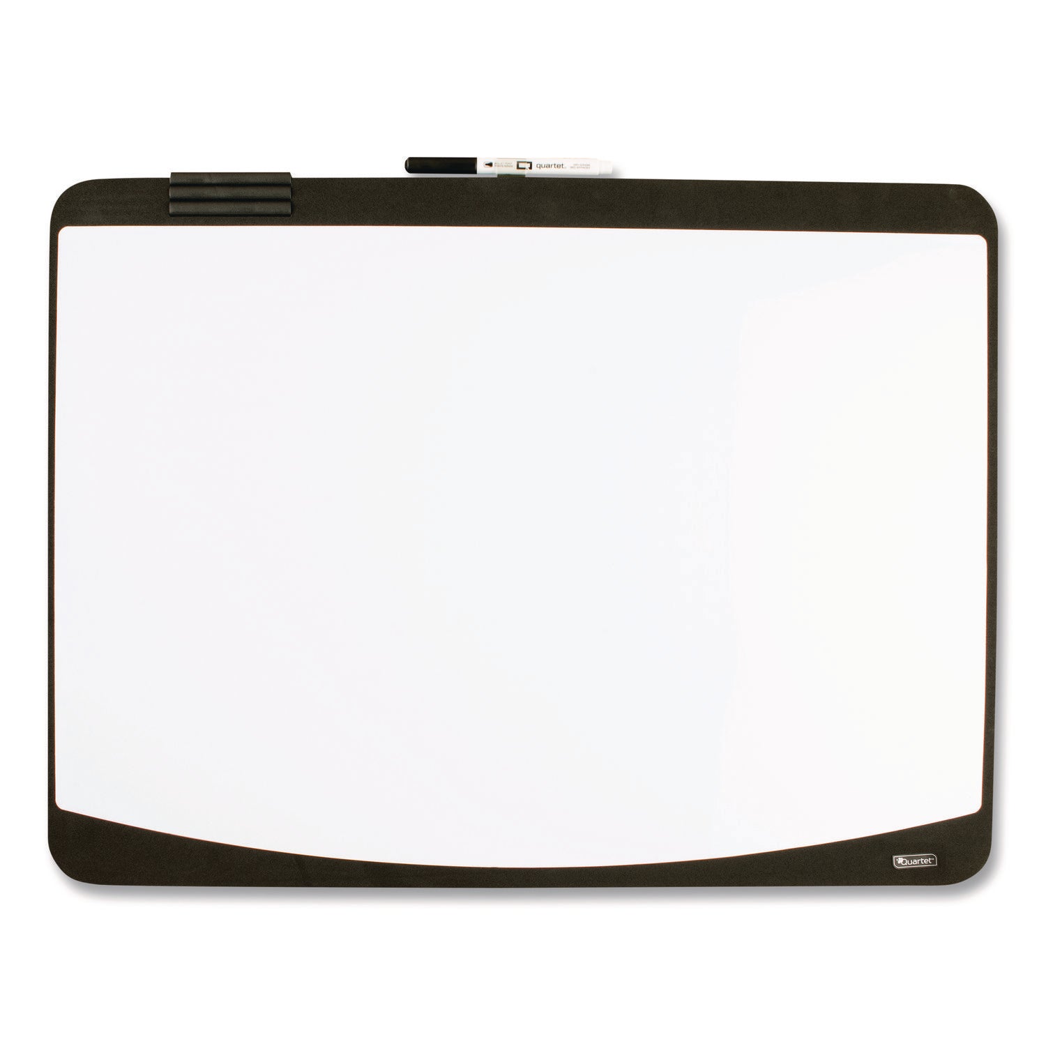 Tack and Write Board, 25.5 x 17.5, Black/White Surface, Black Plastic Frame