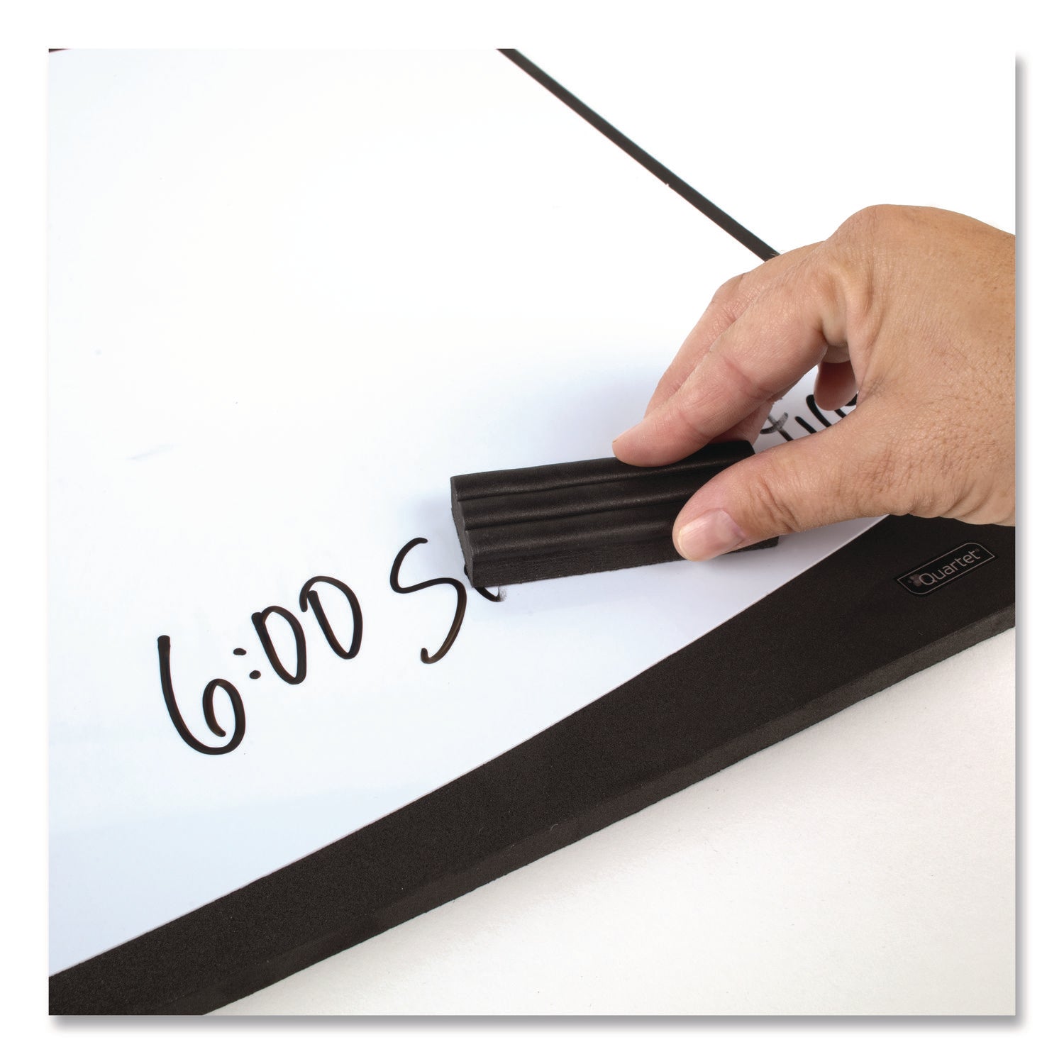 Tack and Write Board, 25.5 x 17.5, Black/White Surface, Black Plastic Frame