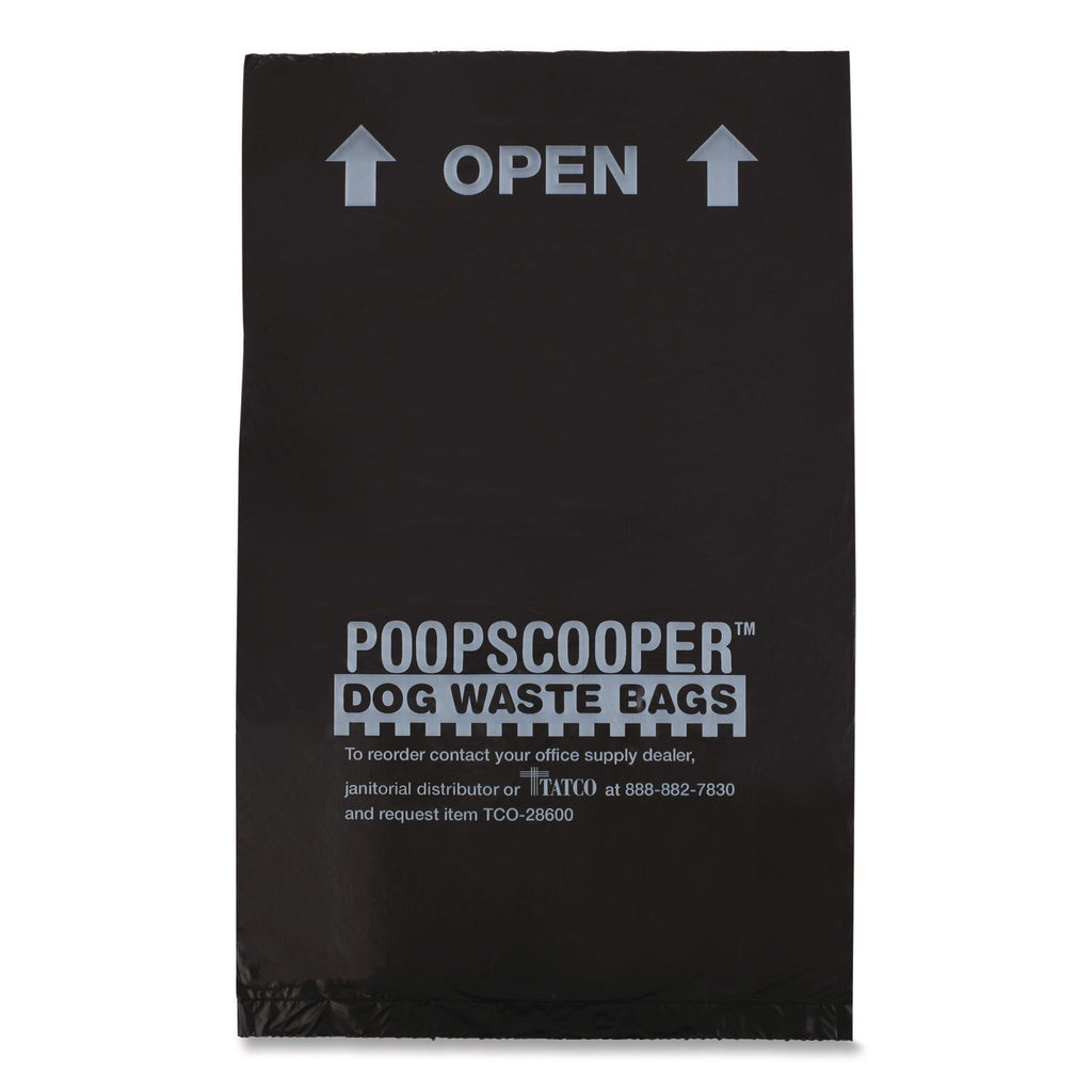 Tatco Dog Waste Station Refill Bags - Black - 10/Carton - 200 Per Box - Waste Disposal, Office, Park, Home