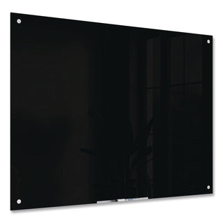 Glass Dry Erase Board, 47 x 35, Black Surface