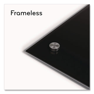 Glass Dry Erase Board, 47 x 35, Black Surface