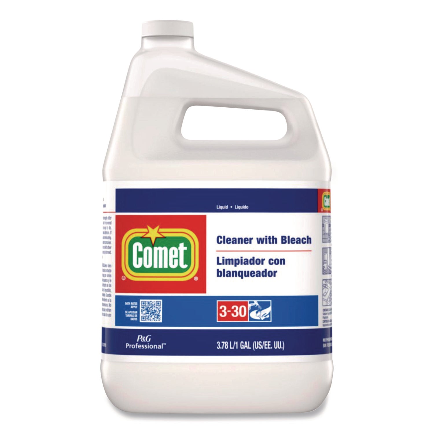 Cleaner with Bleach, Liquid, One Gallon Bottle