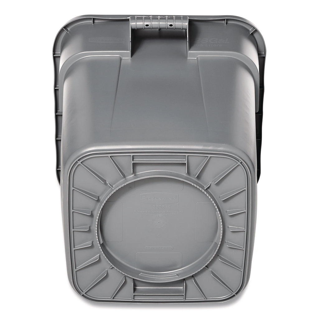 Square Brute Container, 40 gal, Polyethylene, Gray