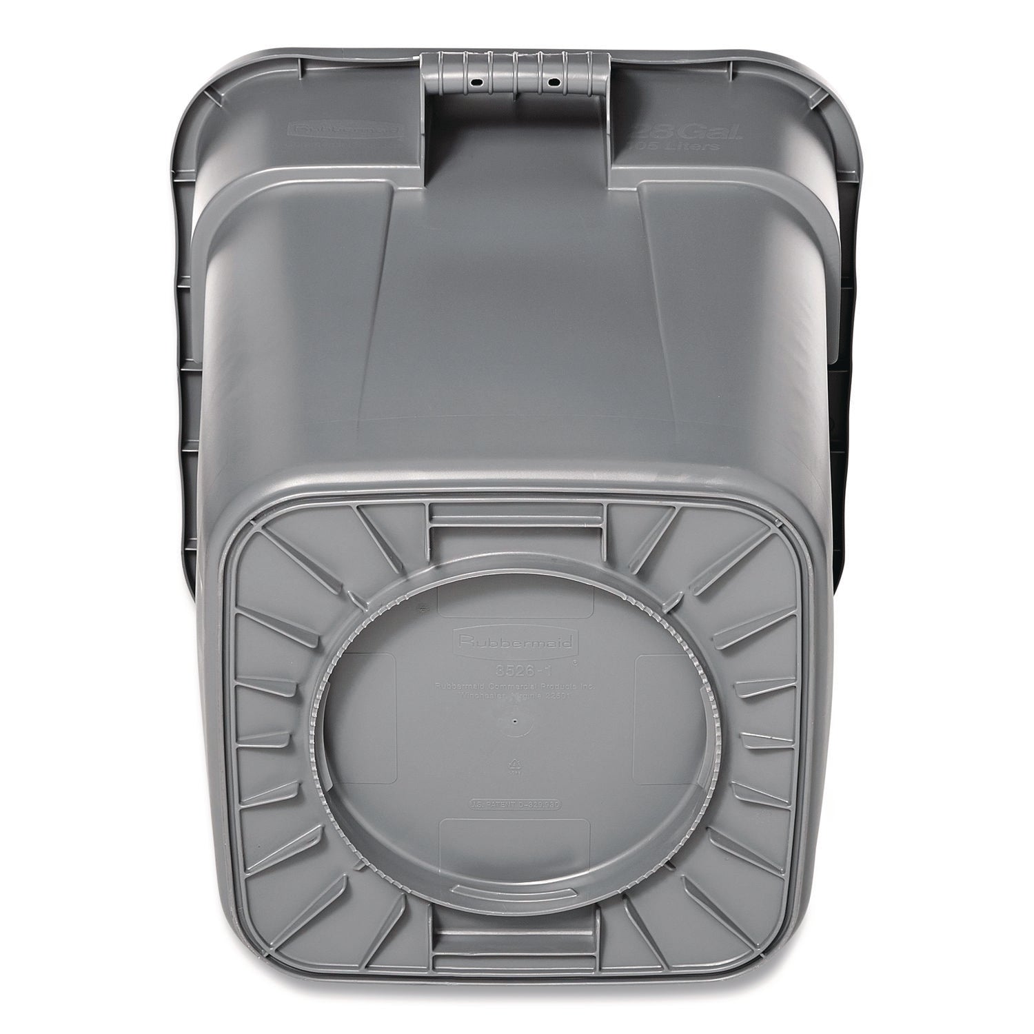 Square Brute Container, 40 gal, Polyethylene, Gray