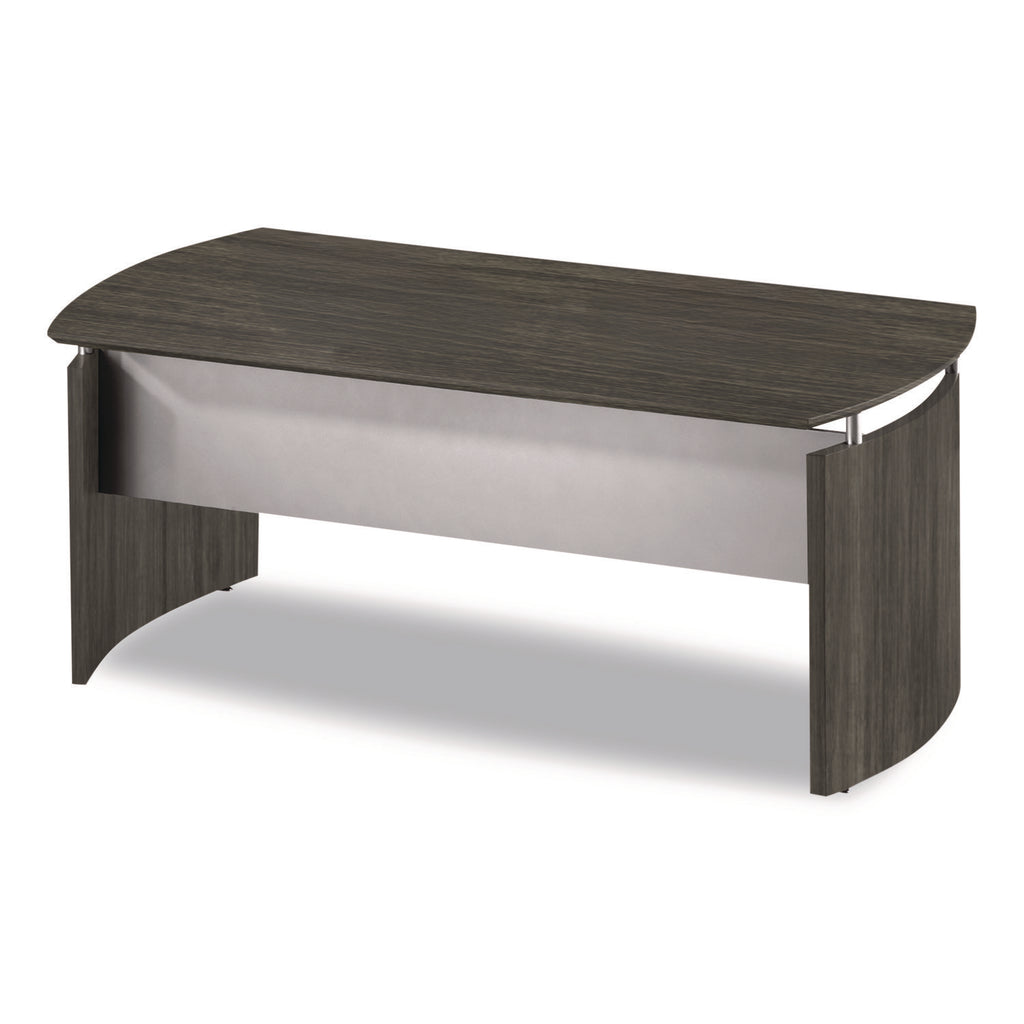 Medina Series Laminate Curved Desk Top, 72" x 36", Gray Steel