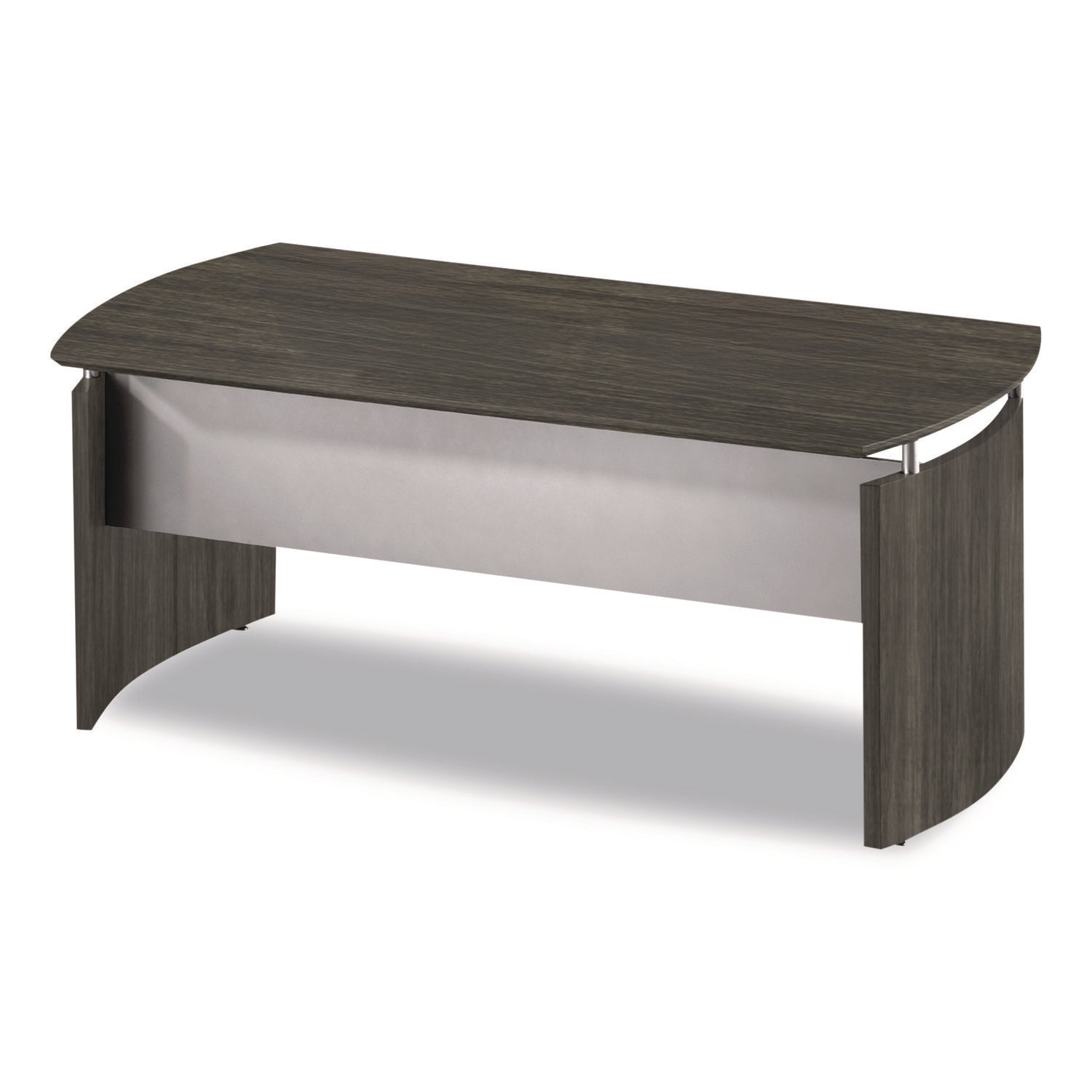 Medina Series Laminate Curved Desk Top, 72" x 36", Gray Steel