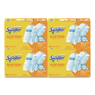 Refill Dusters, Dust Lock Fiber, Light Blue, Unscented, 10/Box, 4 Box/Carton