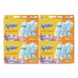 Refill Dusters, DustLock Fiber, Light Blue, Lavender Vanilla Scent,10/Box,4 Boxes/Carton