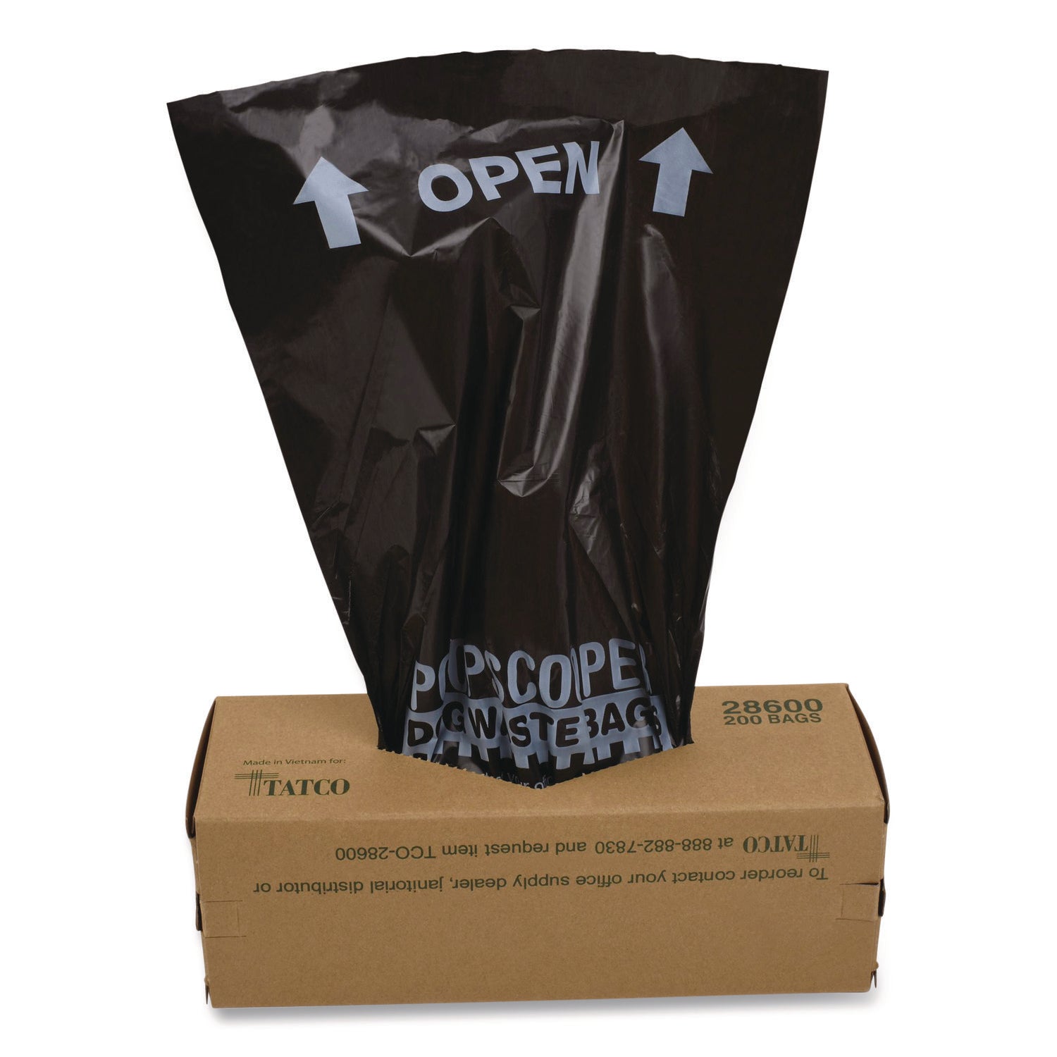 Tatco Dog Waste Station Refill Bags - Black - 10/Carton - 200 Per Box - Waste Disposal, Office, Park, Home