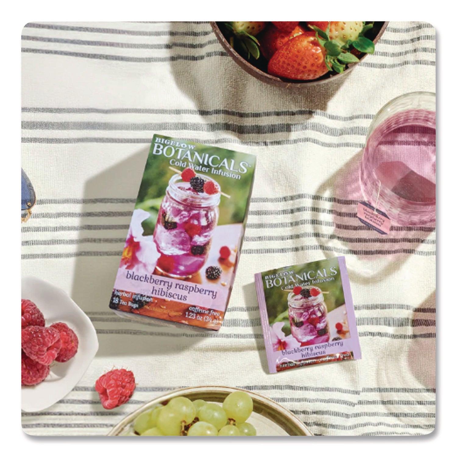 Botanicals Blackberry Raspberry Hibiscus Cold Water Herbal Infusion, 0.7 oz Tea Bag, 18/Box