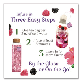 Botanicals Blackberry Raspberry Hibiscus Cold Water Herbal Infusion, 0.7 oz Tea Bag, 18/Box