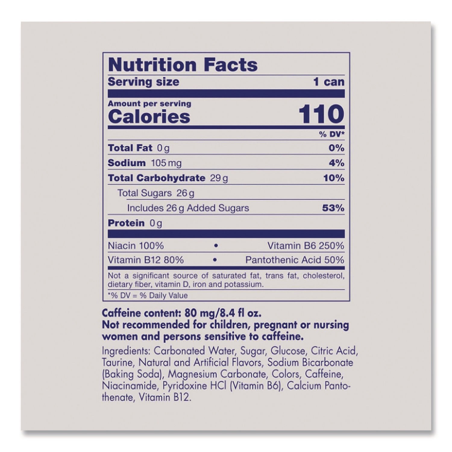 Energy Drink, Original Flavor, 8.4 oz Can, 24/Carton