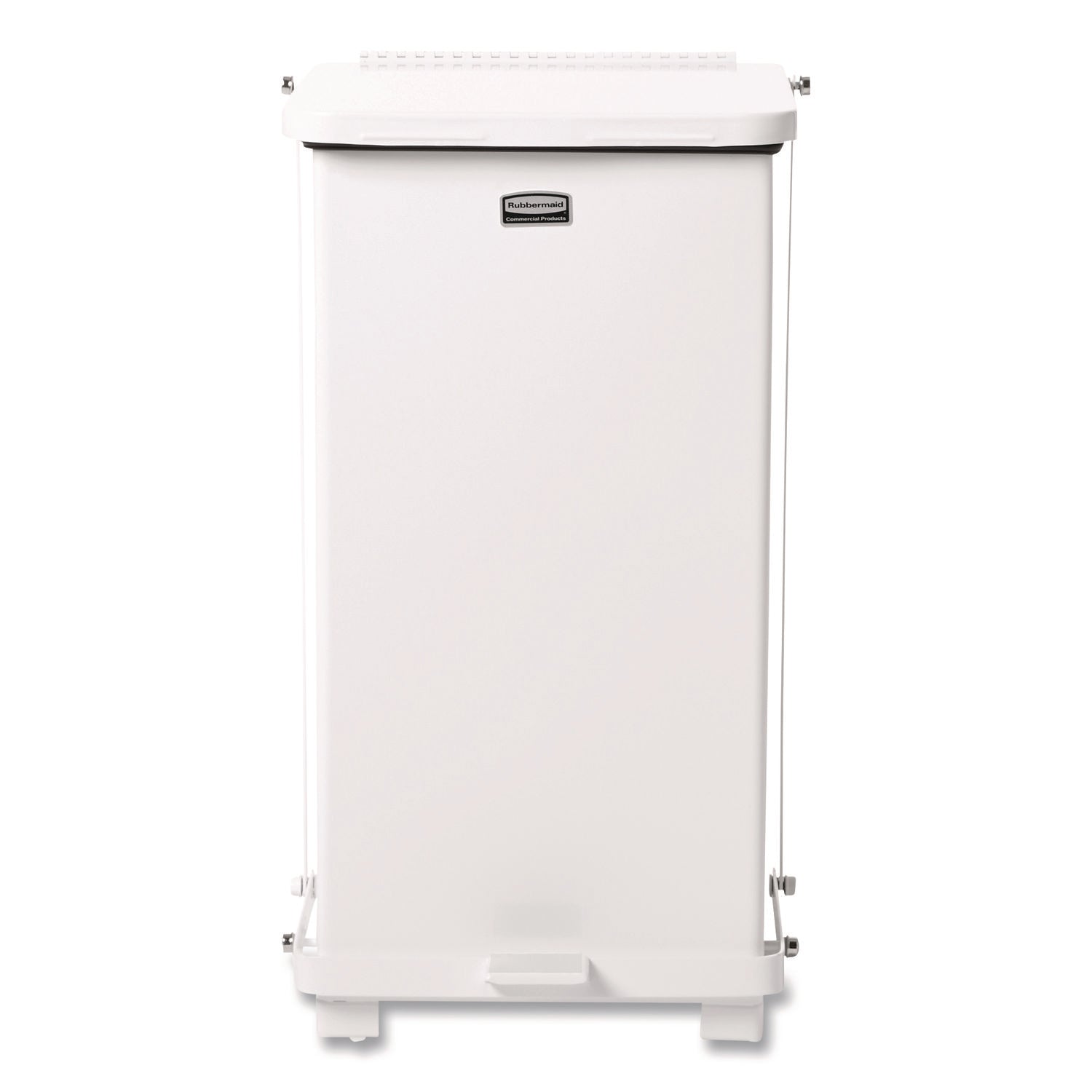 Defenders Heavy-Duty Steel Step Can, 6.5 gal, Steel, White