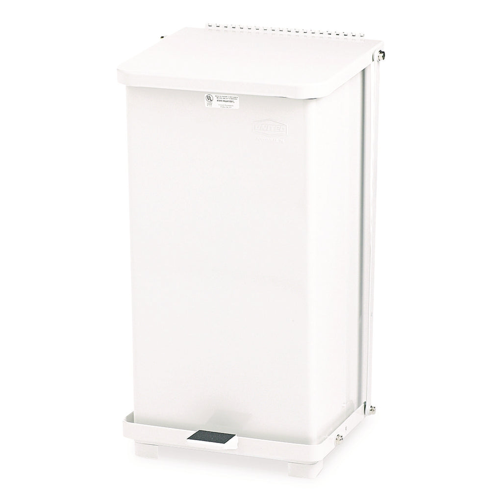 Defenders Heavy-Duty Steel Step Can, 6.5 gal, Steel, White