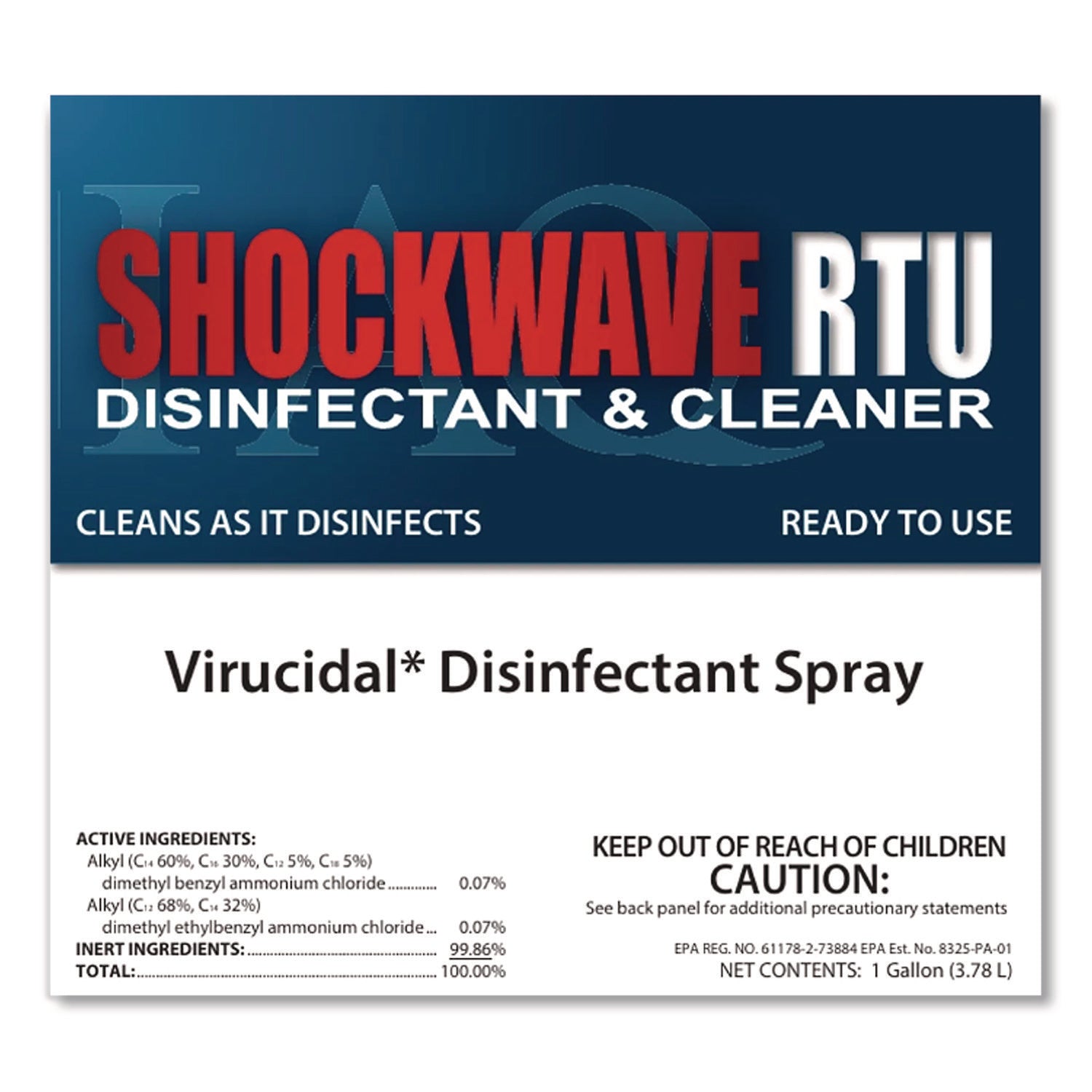 ShockWave RTU Disinfectant Spray, 1 gal Bottle