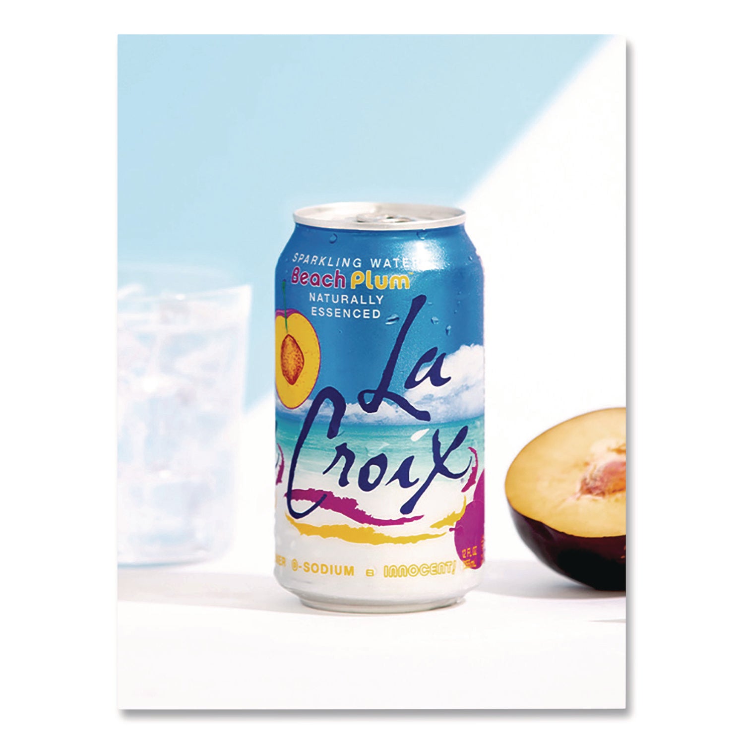 Sparkling Water, Beach Plum, 12 oz Can, 12 Cans/Pack, 2 Packs/Carton