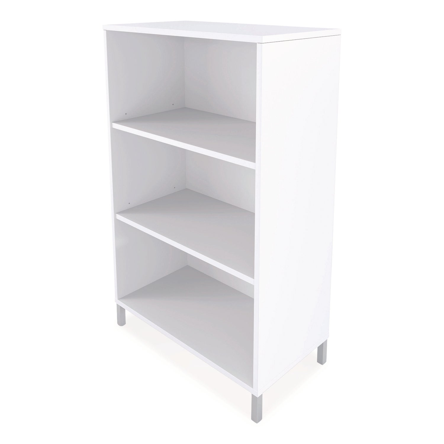 Essentials Laminate Bookcase, Three-Shelf, 28w x 15d x 45.6h, White