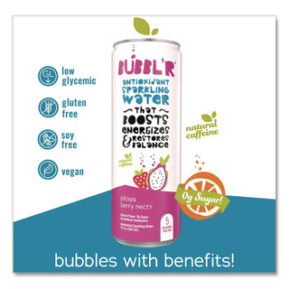 Antioxidant Sparkling Water, Pitaya Berry Nect'r, 12 oz Can, 12 Cans/Carton