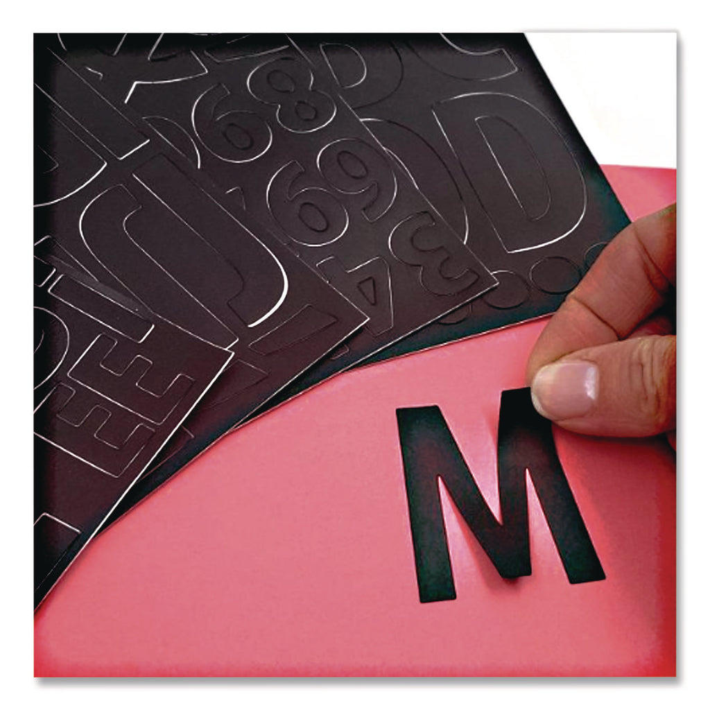 Poster and Bulletin Board Vinyl Letters and Numbers, Black, 1" and 2"h, 250/Pack