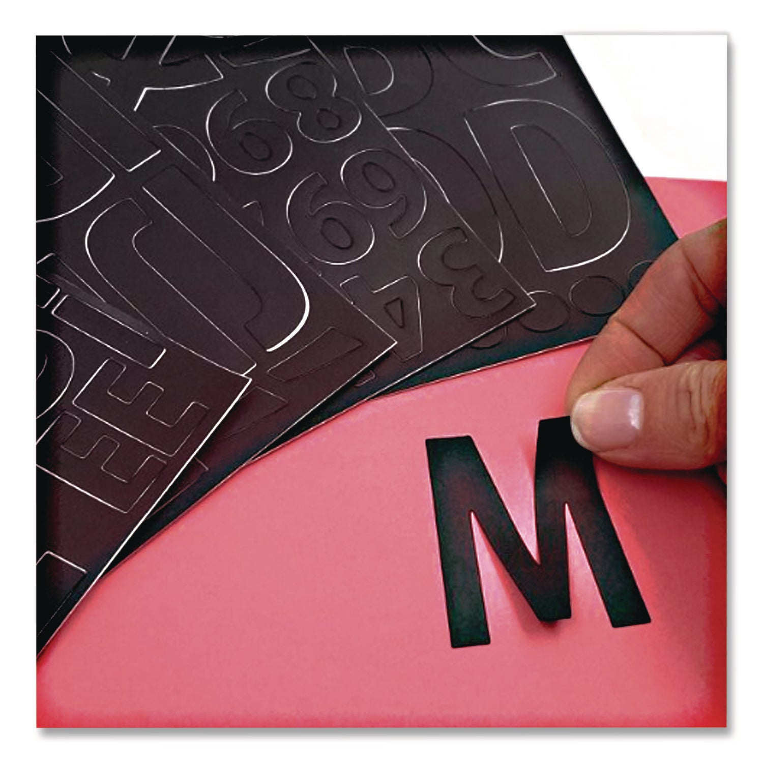 Poster and Bulletin Board Vinyl Letters and Numbers, Black, 1" and 2"h, 250/Pack