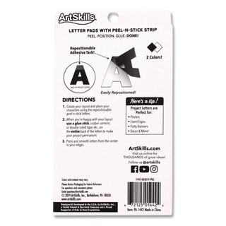 Black and White Poster Letters and Numbers, 10"h, 310/Pack