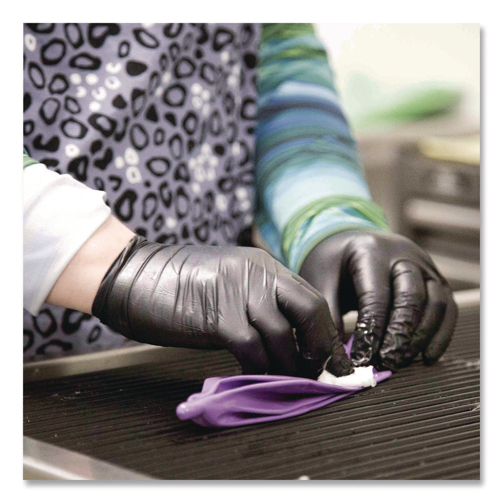 Nitrile Exam Gloves, Powder-Free, 3 mil, Medium, Black, 100/Box