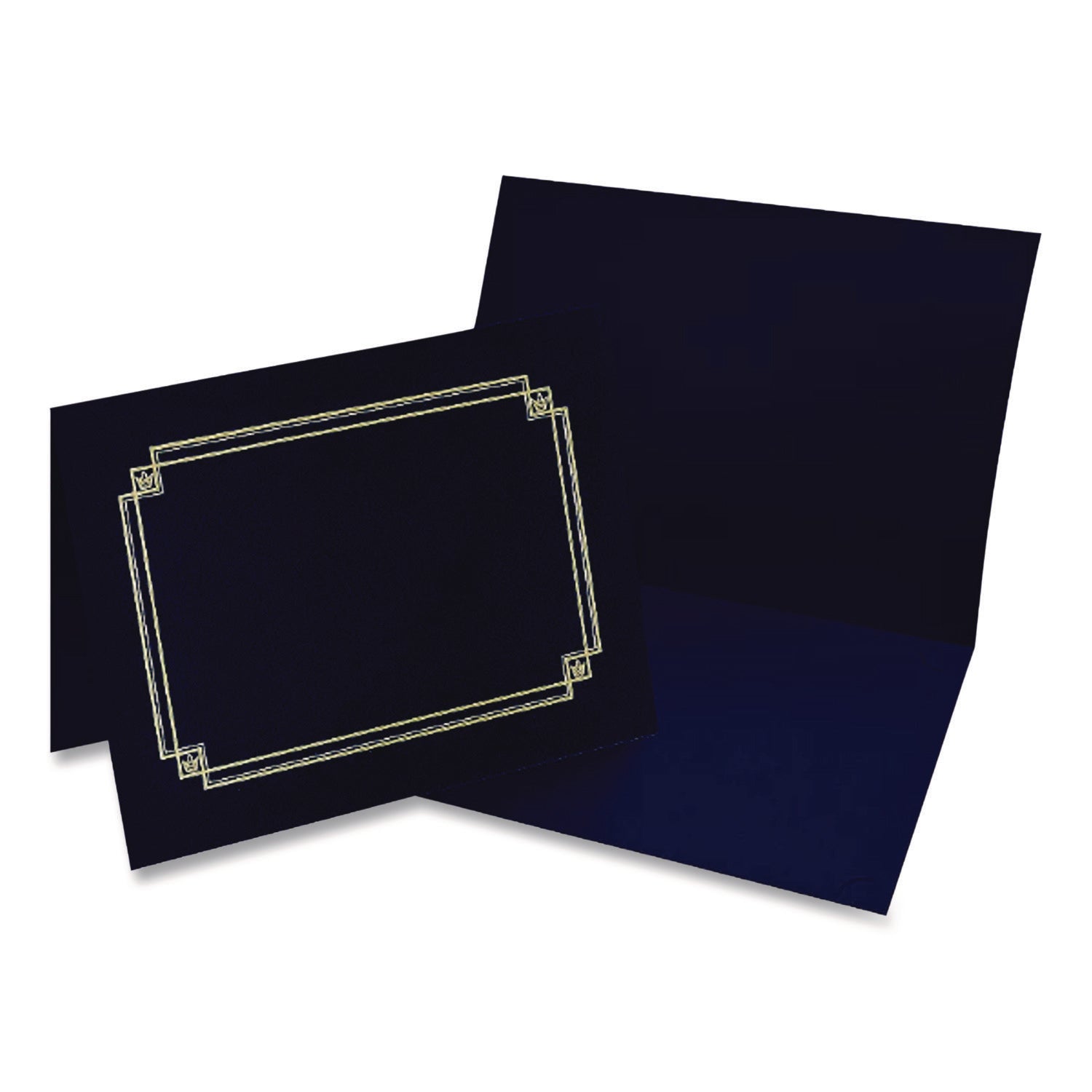 Premium Textured Certificate Holder, 12.65 x 9.75, Navy, 3/Pack
