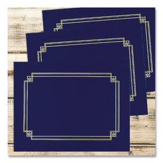 Premium Textured Certificate Holder, 12.65 x 9.75, Navy, 3/Pack