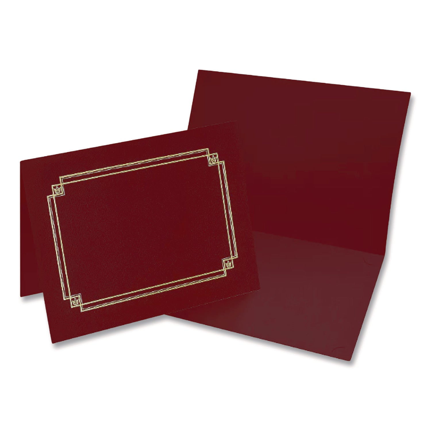 Premium Textured Certificate Holder, 12.65 x 9.75, Burgundy, 3/Pack
