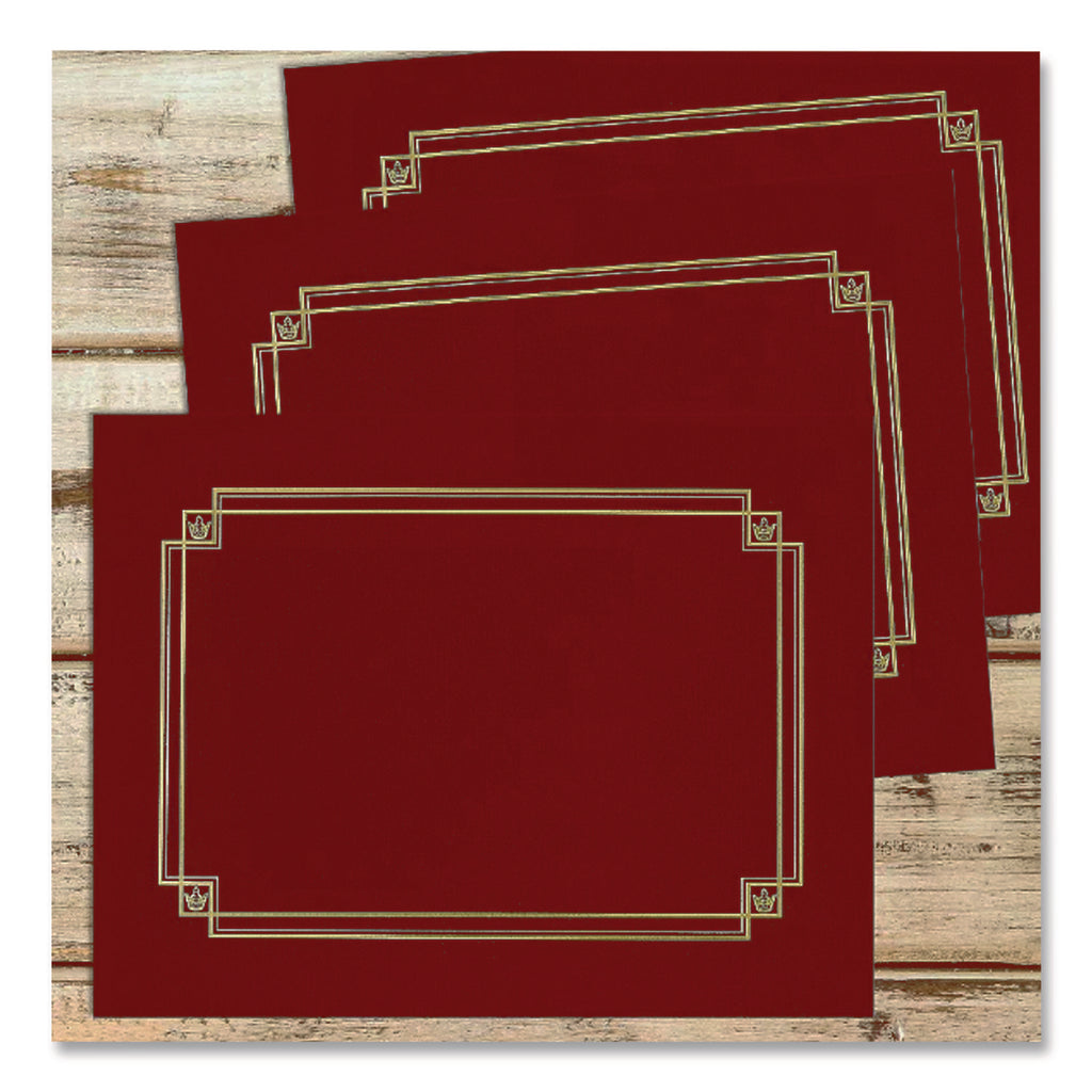 Premium Textured Certificate Holder, 12.65 x 9.75, Burgundy, 3/Pack