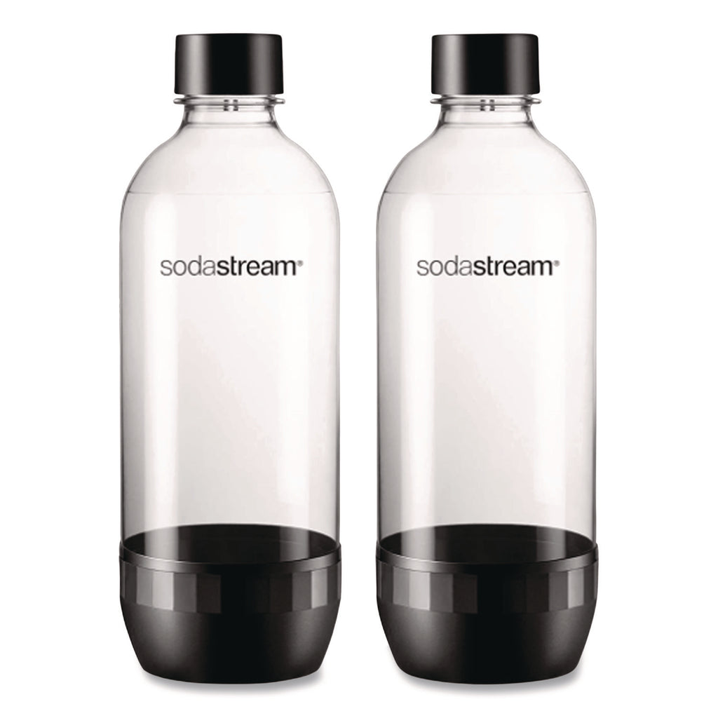 Carbonating Bottle Twin Pack, Plastic, 33 oz, Clear/Black