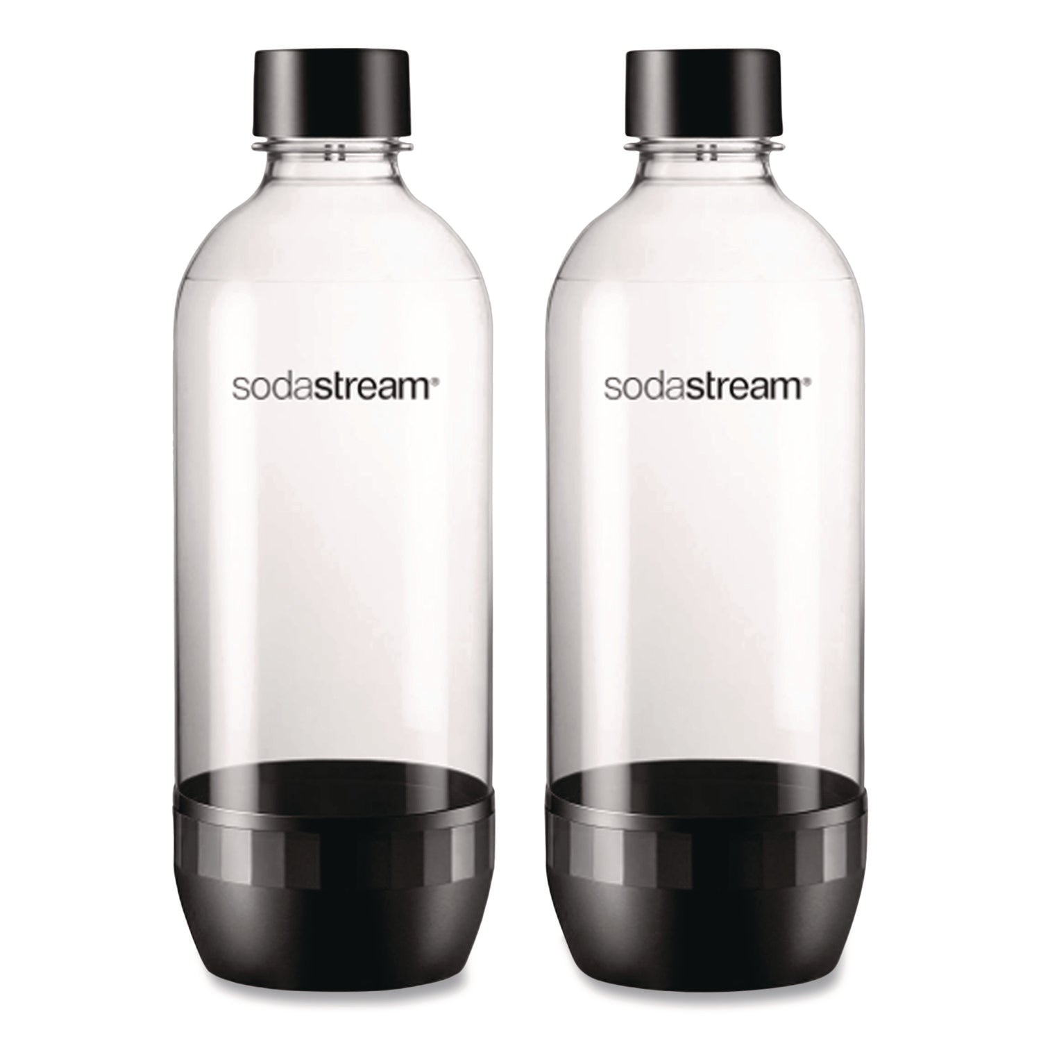 Carbonating Bottle Twin Pack, Plastic, 33 oz, Clear/Black