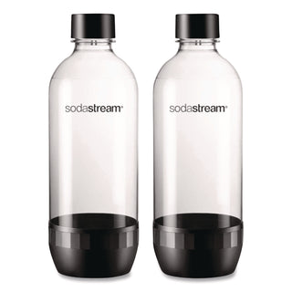 Carbonating Bottle Twin Pack, Plastic, 33 oz, Clear/Black
