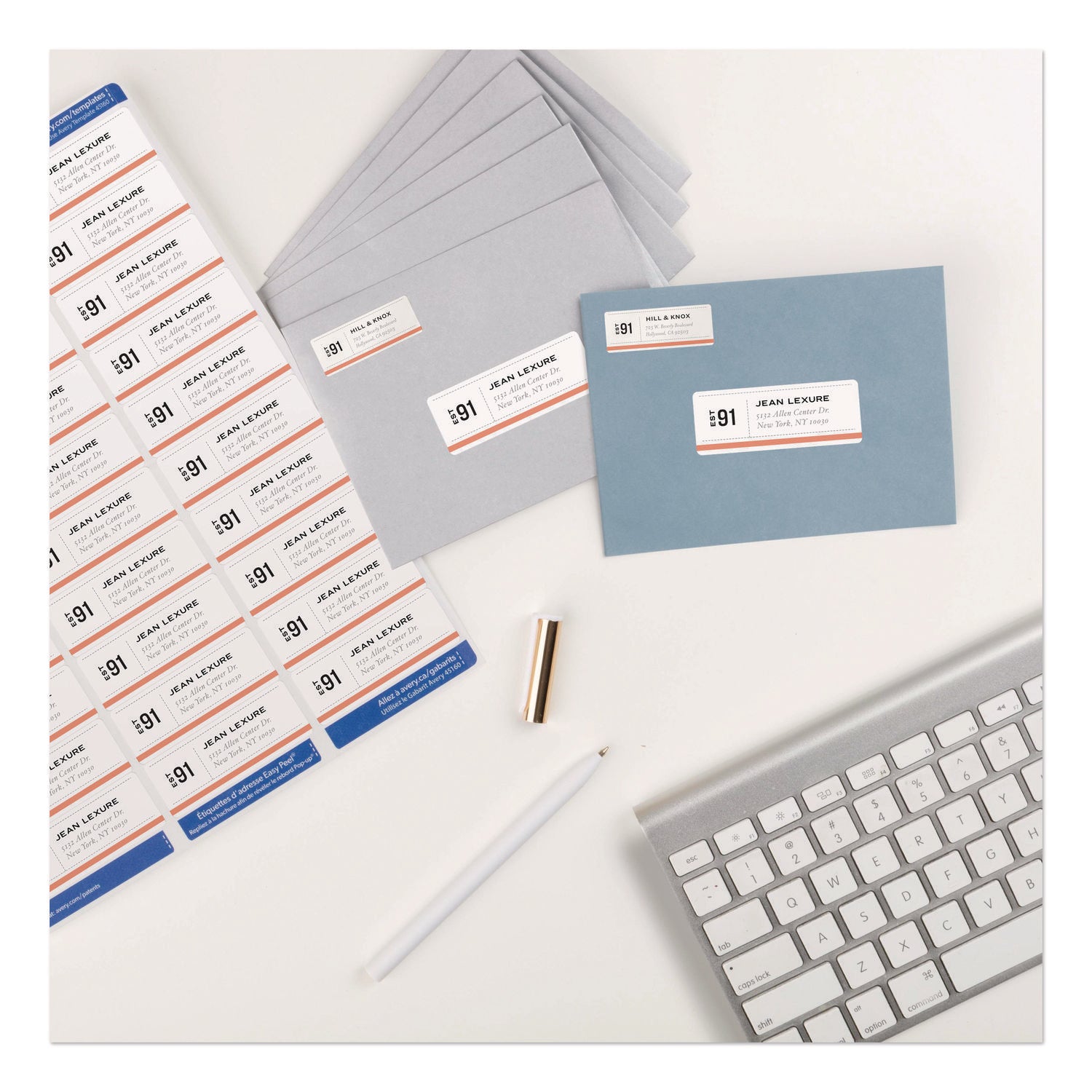 White Address Labels w/ Sure Feed Technology for Laser Printers, Laser Printers, 1 x 2.63, White, 30/Sheet, 250 Sheets/Box
