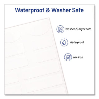 Avery Kids No-Iron Fabric Labels, Handwrite Only, Assorted Shapes and Sizes, White, 15 Labels/Sheet, 3 Sheets/Pack