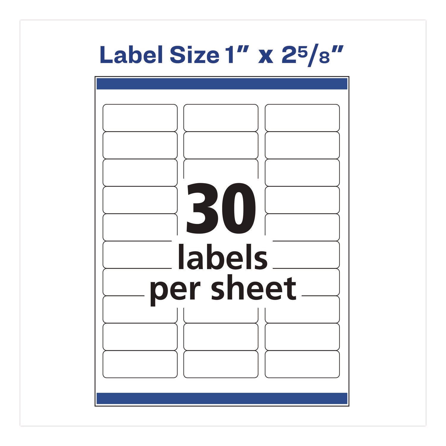 White Address Labels w/ Sure Feed Technology for Laser Printers, Laser Printers, 1 x 2.63, White, 30/Sheet, 250 Sheets/Box