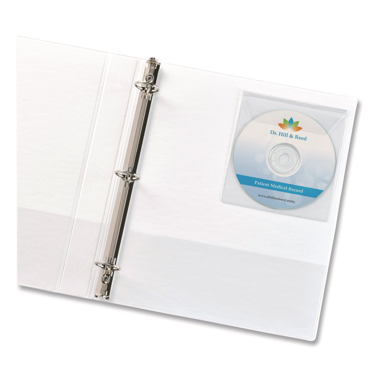 Self-Adhesive Media Pockets, 1 Disc Capacity, Clear, 10/Pack