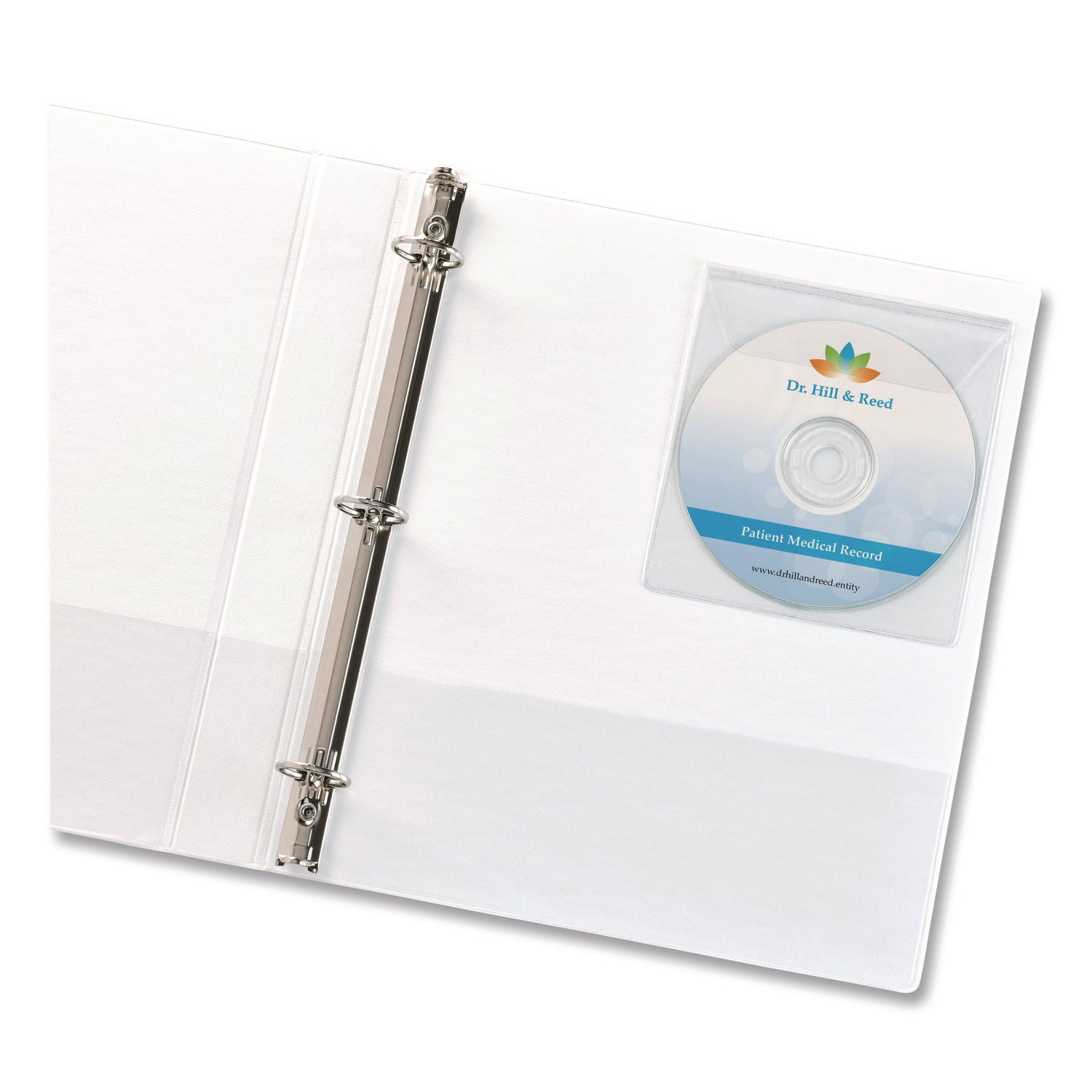 Self-Adhesive Media Pockets, 1 Disc Capacity, Clear, 10/Pack
