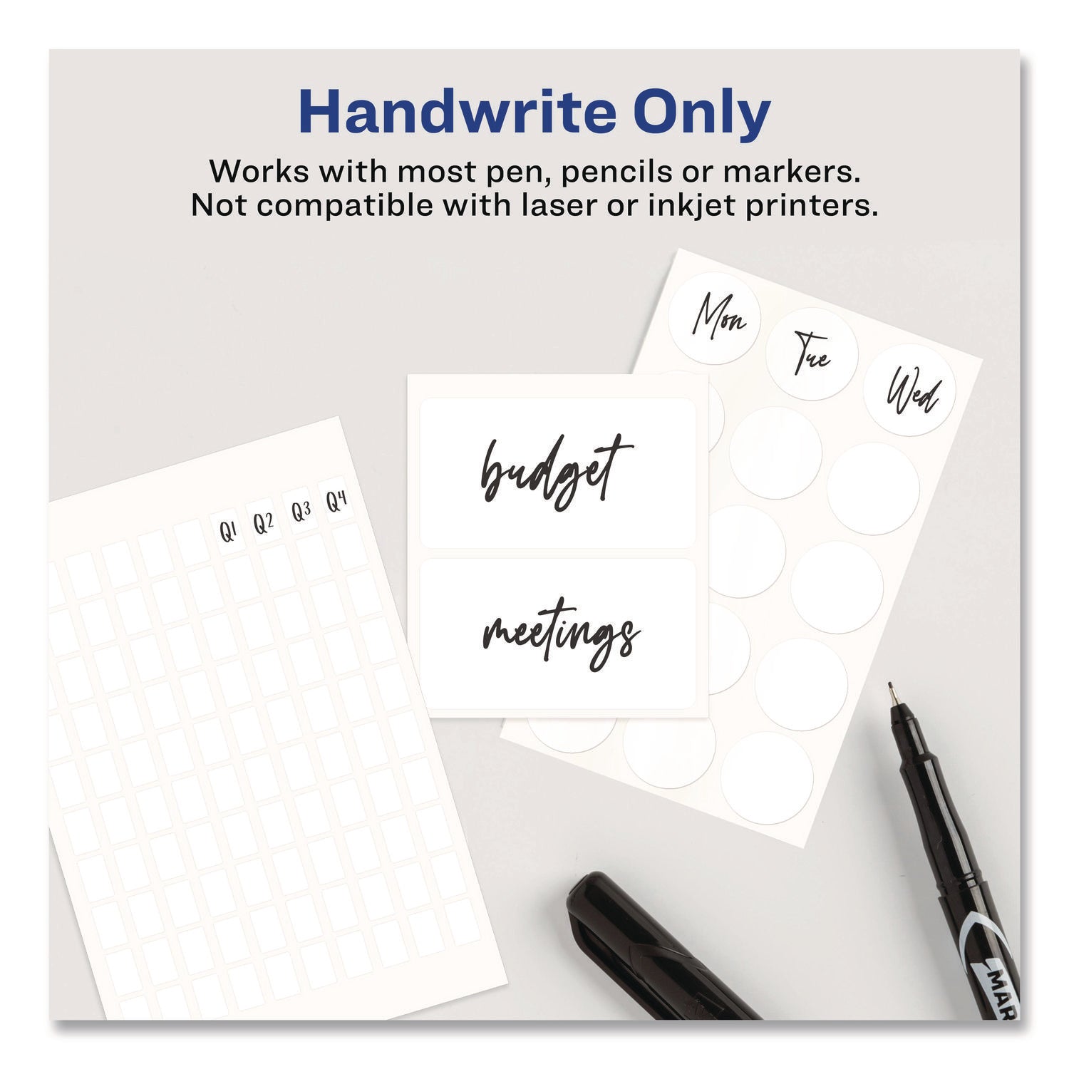 Erasable ID Labels, Inkjet/Laser Printers, 0.88 x 2.88, White, 8/Sheet, 10 Sheets/Pack