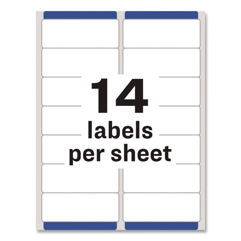 Matte Clear Easy Peel Mailing Labels w/ Sure Feed Technology, Laser Printers, 1.33 x 4, Clear, 14/Sheet, 50 Sheets/Box