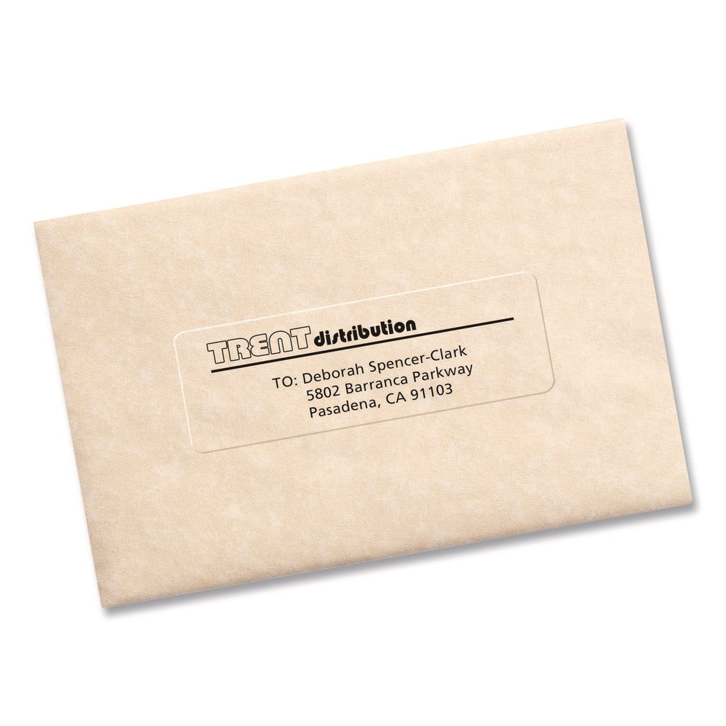 Matte Clear Easy Peel Mailing Labels w/ Sure Feed Technology, Laser Printers, 1.33 x 4, Clear, 14/Sheet, 50 Sheets/Box