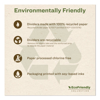 Index Maker EcoFriendly Print and Apply Clear Label Dividers with White Tabs, 12-Tab, 11 x 8.5, White, 5 Sets