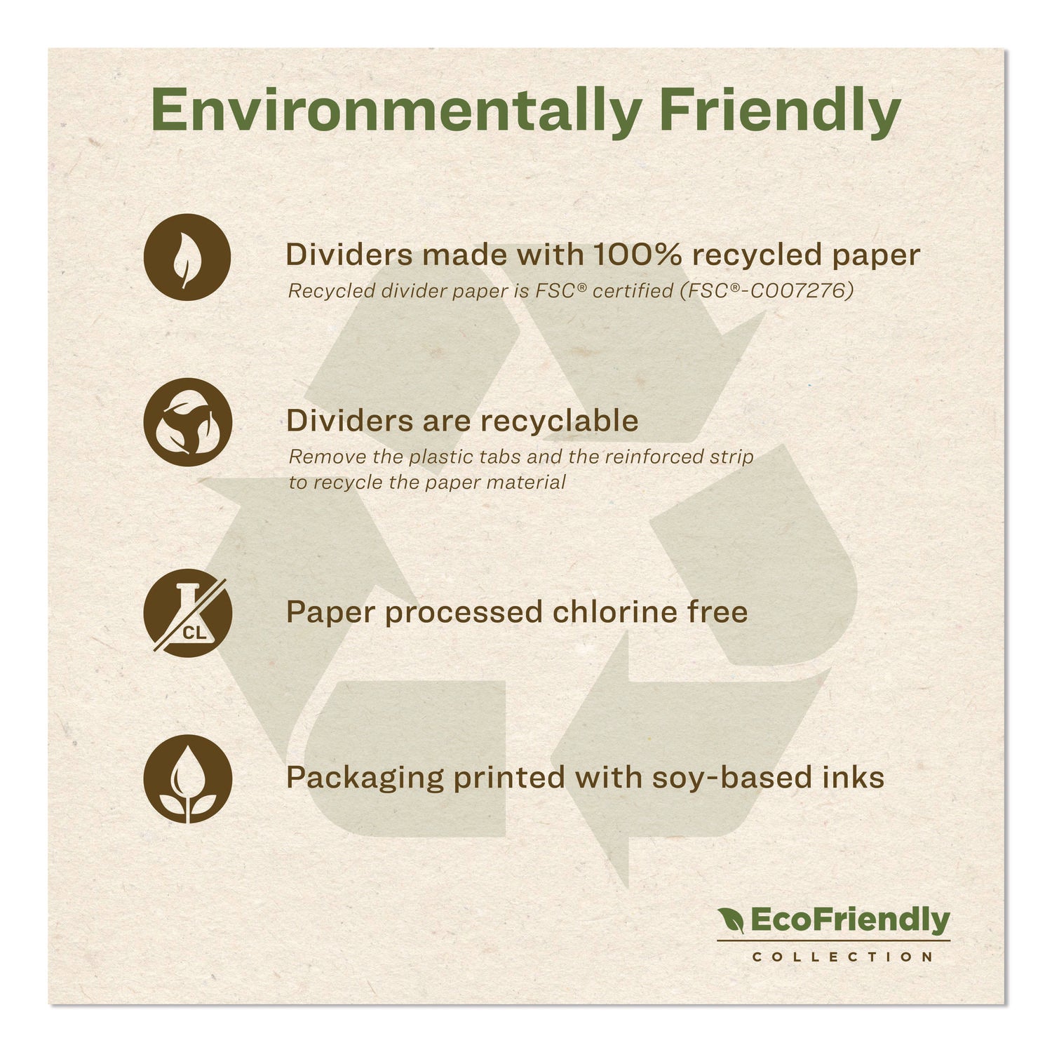 Index Maker EcoFriendly Print and Apply Clear Label Dividers with White Tabs, 12-Tab, 11 x 8.5, White, 5 Sets