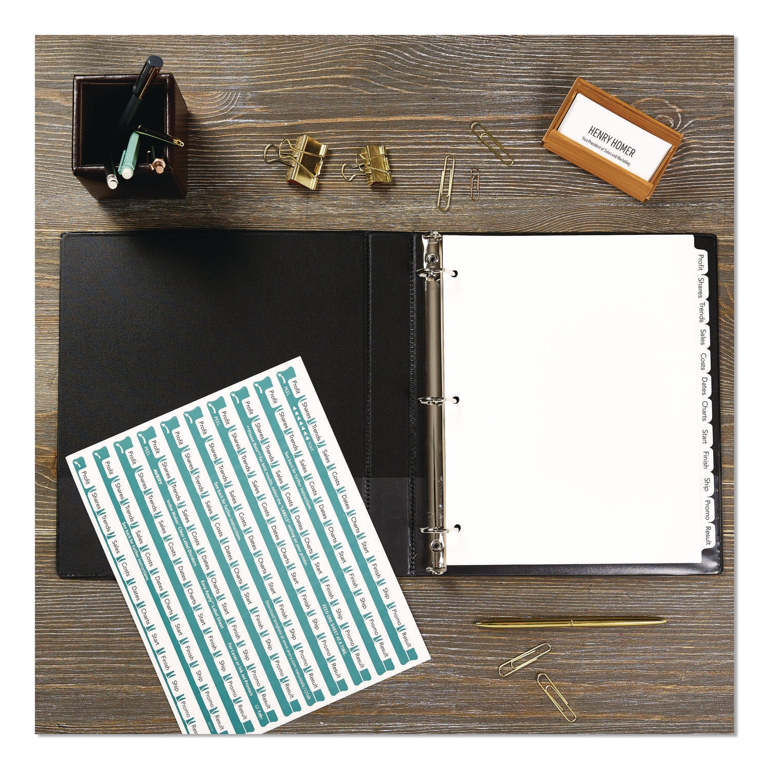 Index Maker EcoFriendly Print and Apply Clear Label Dividers with White Tabs, 12-Tab, 11 x 8.5, White, 5 Sets