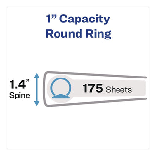 Mini Size Protect and Store View Binder with Round Rings, 3 Rings, 1" Capacity, 8.5 x 5.5, White