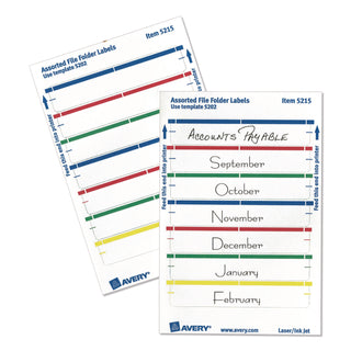 Printable 4" x 6" - Permanent File Folder Labels, 0.69 x 3.44, White, 7/Sheet, 36 Sheets/Pack, (5215)
