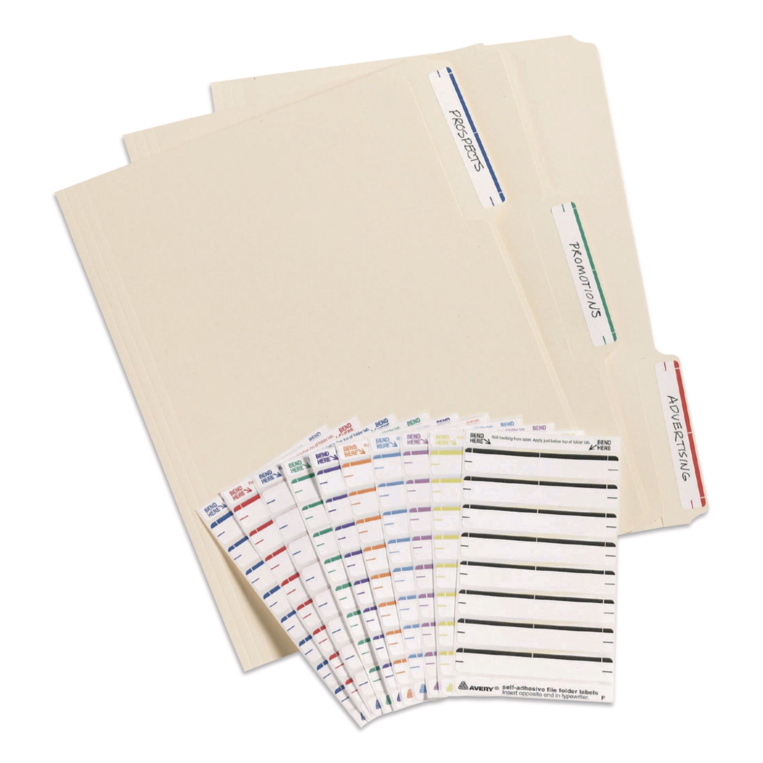 Printable 4" x 6" - Permanent File Folder Labels, 0.69 x 3.44, White, 7/Sheet, 36 Sheets/Pack, (5215)