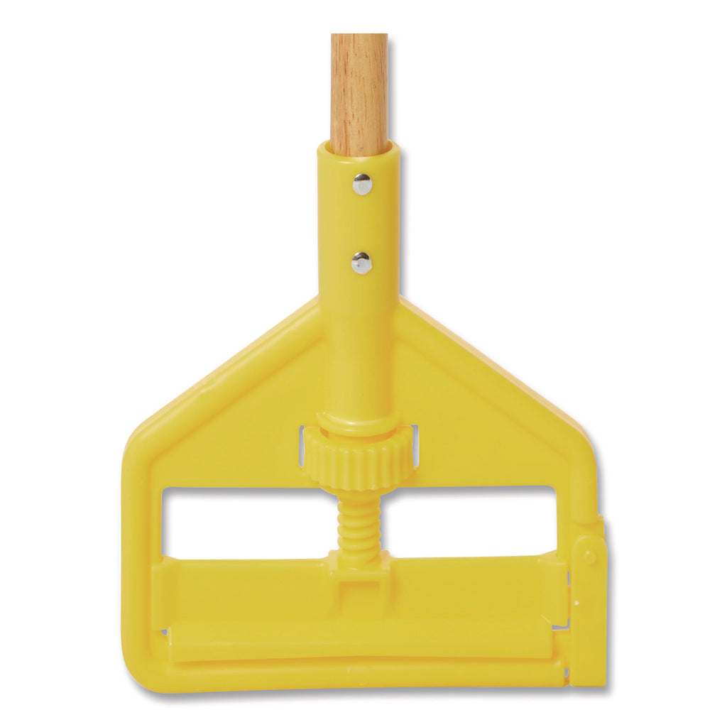 Invader Wood Side-Gate Wet-Mop Handle, 54", Natural/Yellow