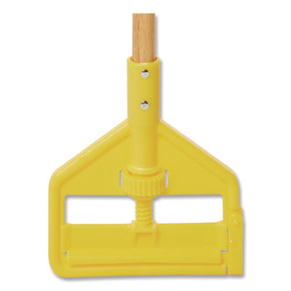 Invader Wood Side-Gate Wet-Mop Handle, 54", Natural/Yellow