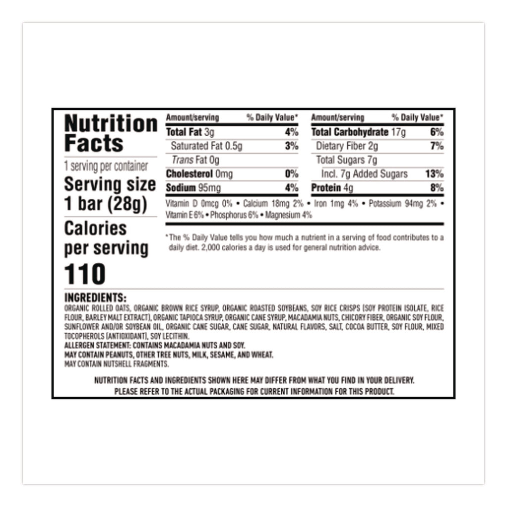 Energy Bar Minis, White Chocolate Macadamia Nut, 1 oz, 20/Box